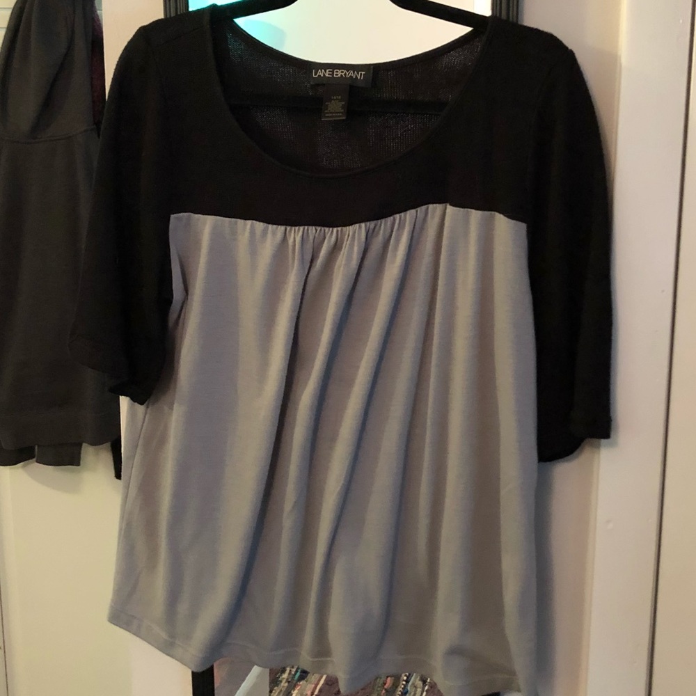 Lame Bryant Grey and black top